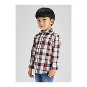 Mayoral Boys Cream Check Long Sleeve Shirt